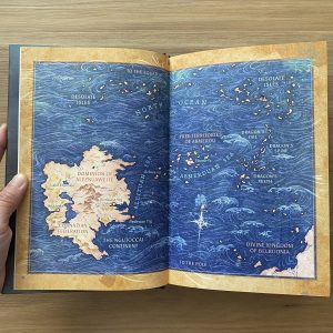 Full color double page illustration of map for SUPPLICANT by Delilah Waan.