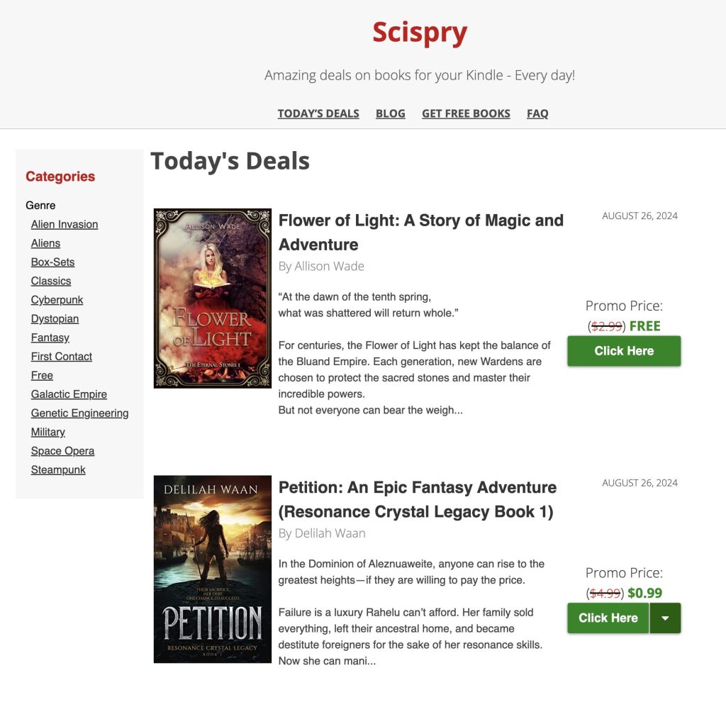 Screenshot of Petition in the Bookspry deal newsletter.