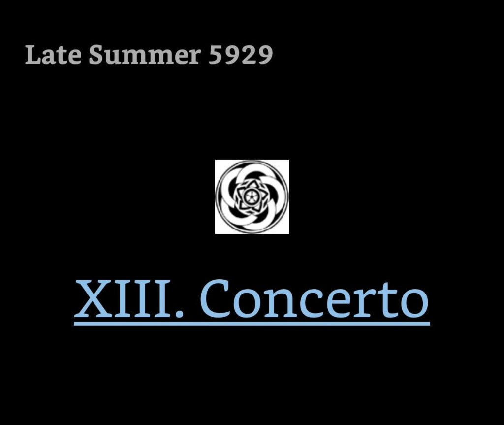 Kindle screenshot. Text reads: Late Summer 5929 [chapter header icon] XIII. Concerto